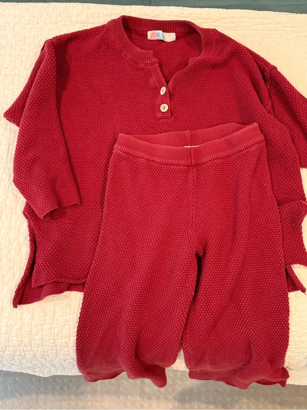 Free People Crimson Knit Jumpsuit Set